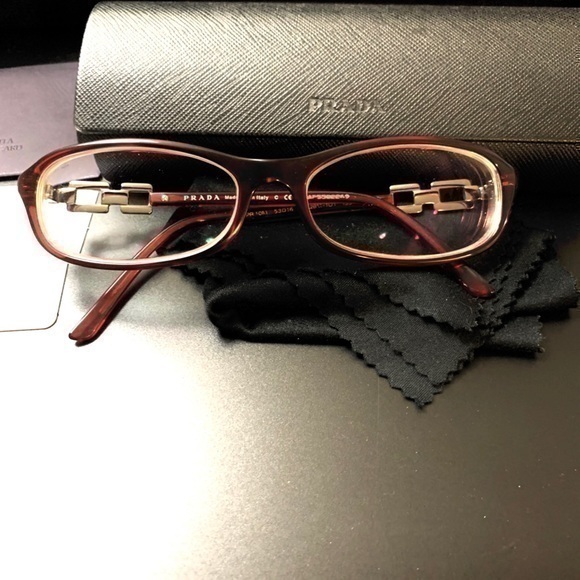 Prada Eyeglasses Red Excellent Condition